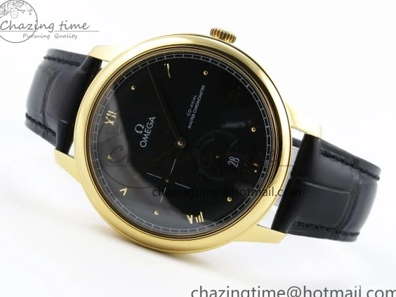 0124 WeatherProof De Ville Power Reserve YG MKF 1:1 Best Edition Black Dial on Black Leather Strap A 7758